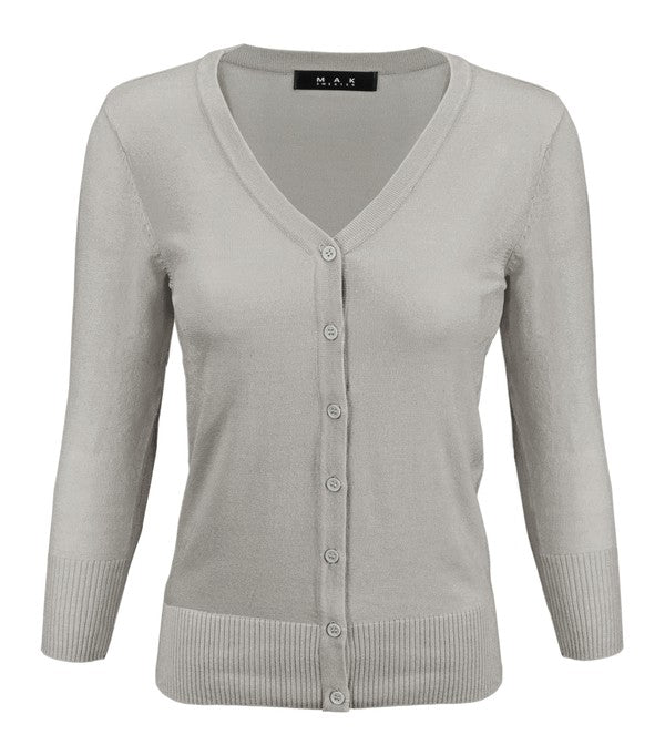 Crewneck Button Down Knit Plus Size Cardigans