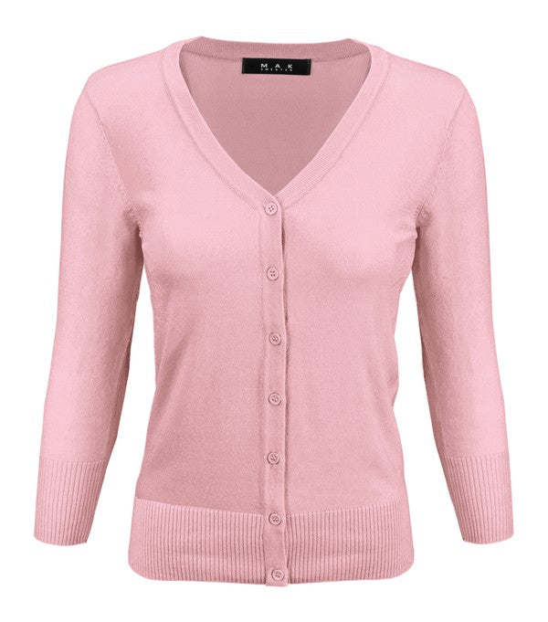Crewneck Button Down Knit Plus Size Cardigans