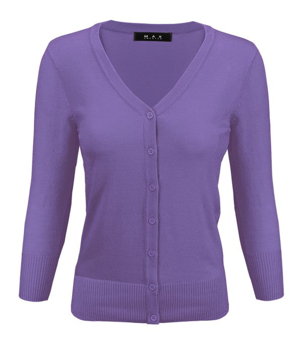 Crewneck Button Down Knit Plus Size Cardigans