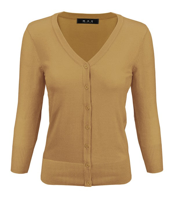 Crewneck Button Down Knit Plus Size Cardigans