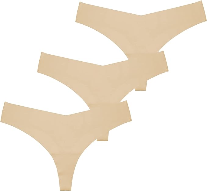 Seamless T Back Panty Cotton Breathable Thongs Panties for Women 3 Pack