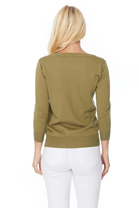 S/S Love Heart Crew-neck 12GG Pullover Sweater