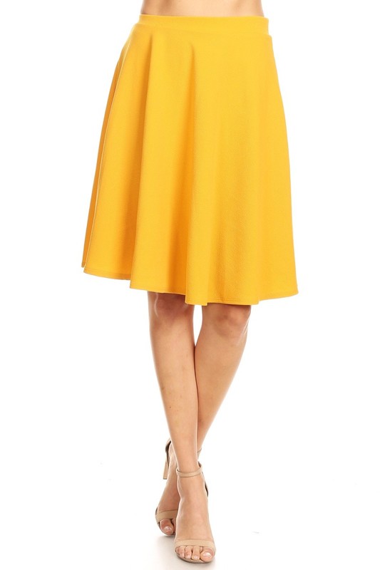 Solid High Waisted A-Line Knee Length Skirt - Stylish and Comfortable