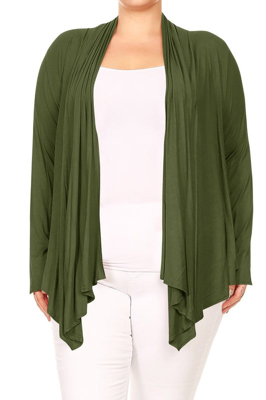 Soft and Stretchy Draped Cardigan - Perfect for Cooler Weather