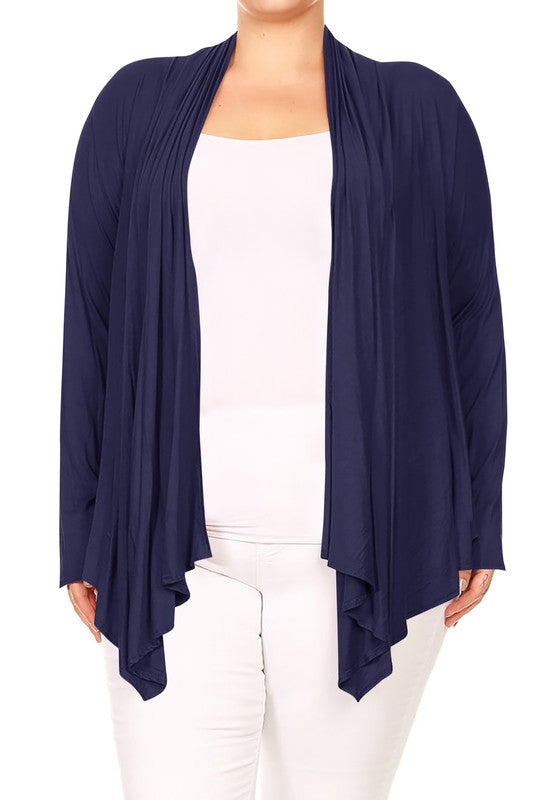 Soft and Stretchy Draped Cardigan - Perfect for Cooler Weather