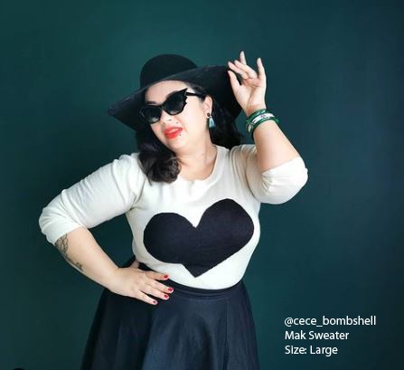 S/S Love Heart Crew-neck 12GG Pullover Sweater