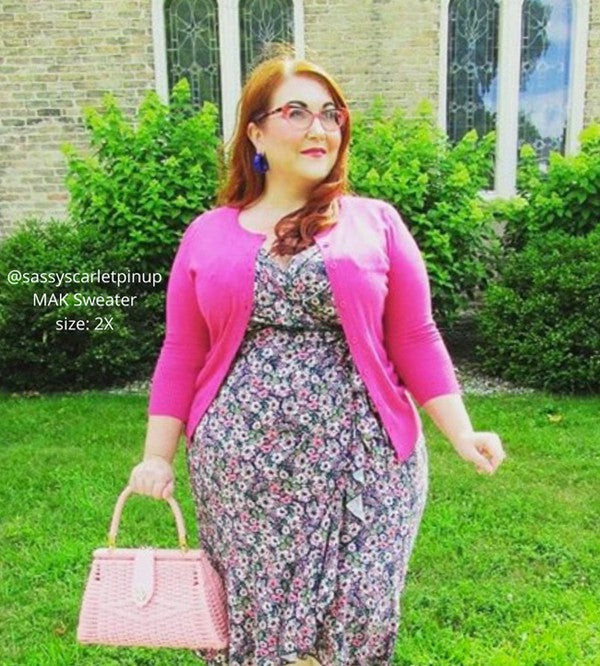 Crewneck Button Down Knit Plus Size Cardigans
