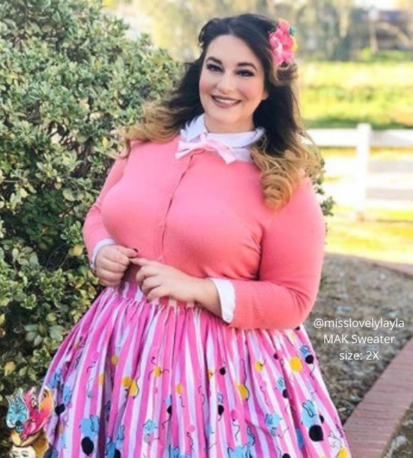 Crewneck Button Down Knit Plus Size Cardigans