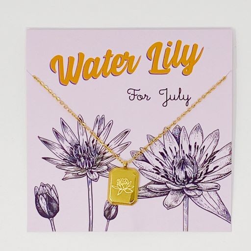 Birth Month Necklace - Delicately Engraved Flowers for Each Month