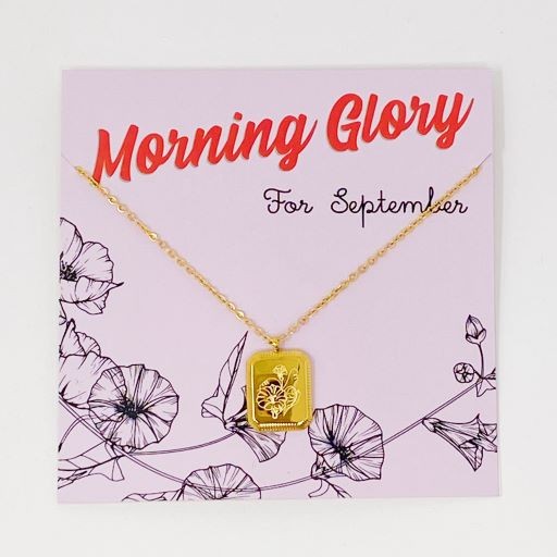 Birth Month Necklace - Delicately Engraved Flowers for Each Month