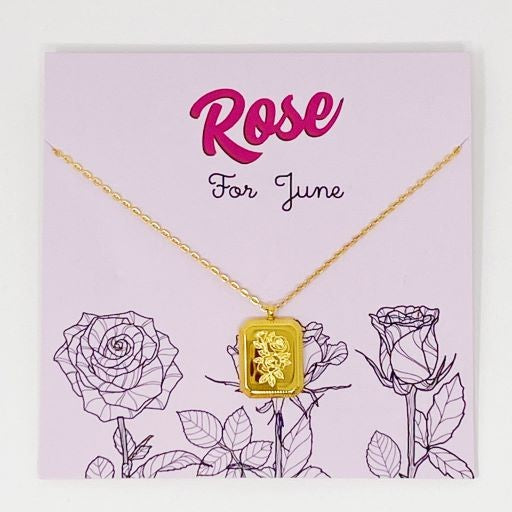 Birth Month Necklace - Delicately Engraved Flowers for Each Month