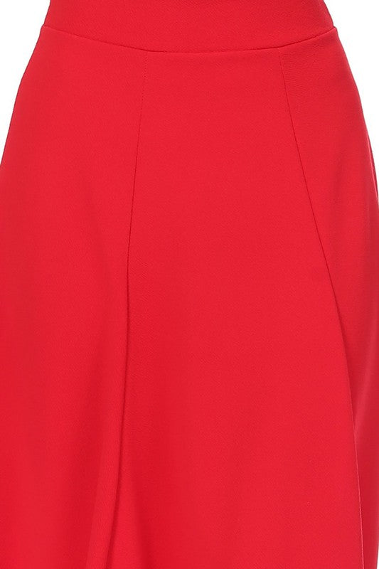 A-line Midi Skirt with Banded Waist - Stylish and Flattering Design