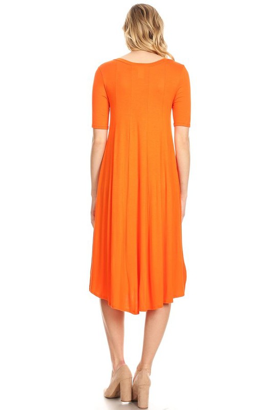 MOA Collection Jersey Knit Short Sleeve Oversized A-Line Dress