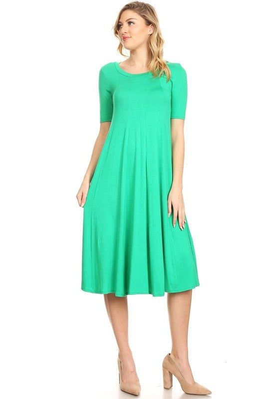 MOA Collection Jersey Knit Short Sleeve Oversized A-Line Dress