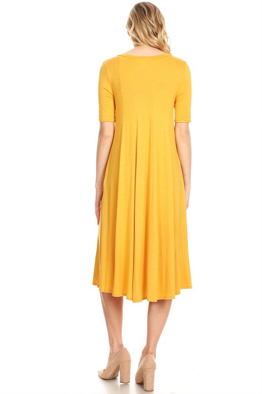 MOA Collection Jersey Knit Short Sleeve Oversized A-Line Dress
