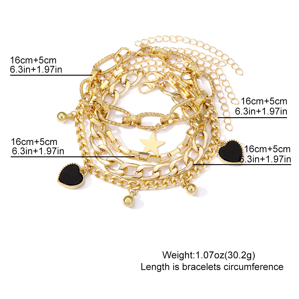 Dainty Gold and Silver Chain Bracelets Set for Women 18K Gold Plated Link Chain Bracelet for Women Trendy Silver Gold Stackable Bracelets for Gifts Women Adjustable Bracelet