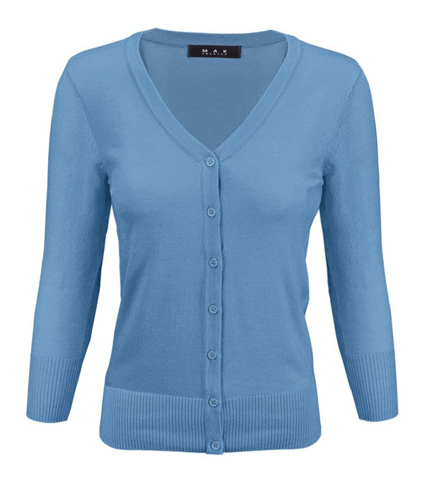 Crewneck Button Down Knit Plus Size Cardigans