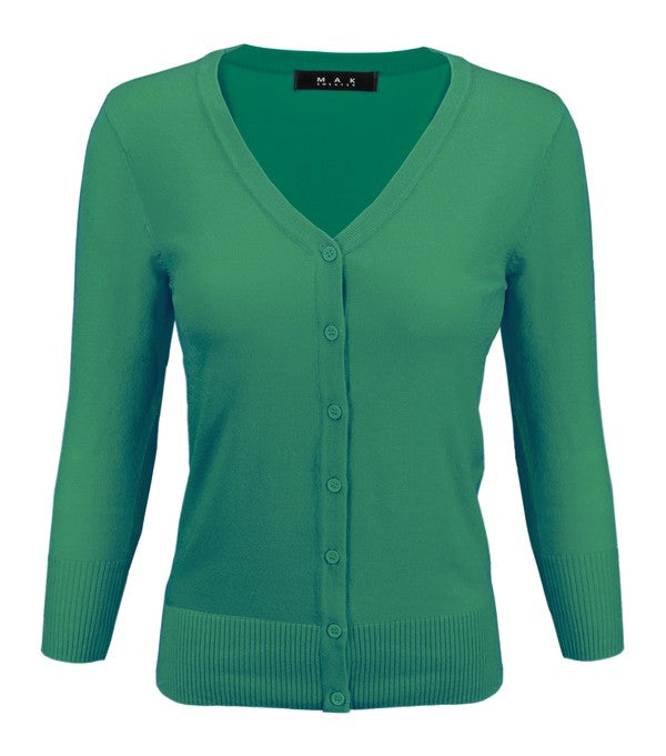 Crewneck Button Down Knit Plus Size Cardigans