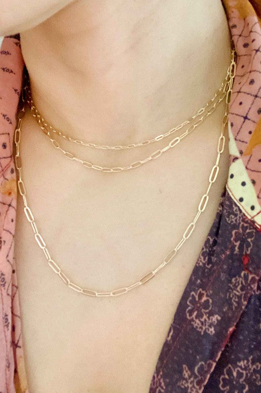 Triple Chain Link Necklace Set - 3 Styles