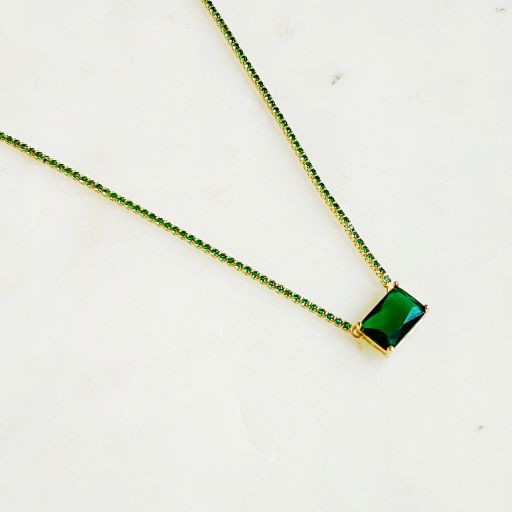 Emerald Cut Pendant Tennis Necklace - Classy and Versatile