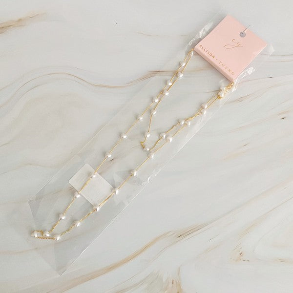 18k Gold Pearl Heart Necklace - Delicate and Sophisticated with Creamy Pearl Hearts