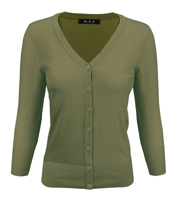 Crewneck Button Down Knit Plus Size Cardigans