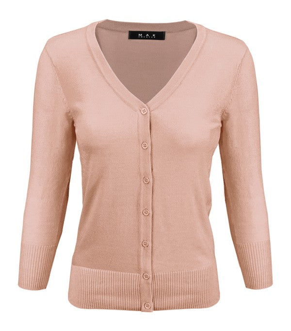Crewneck Button Down Knit Plus Size Cardigans
