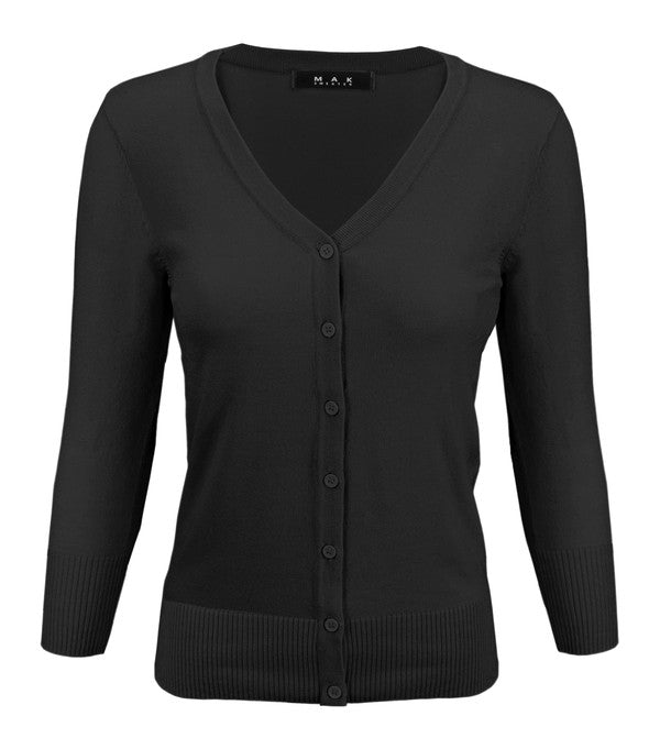 Crewneck Button Down Knit Plus Size Cardigans