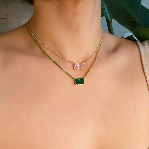 Emerald Cut Pendant Tennis Necklace - Classy and Versatile