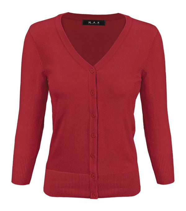 Crewneck Button Down Knit Plus Size Cardigans