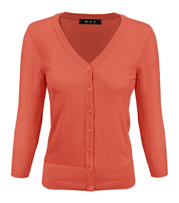 Crewneck Button Down Knit Plus Size Cardigans
