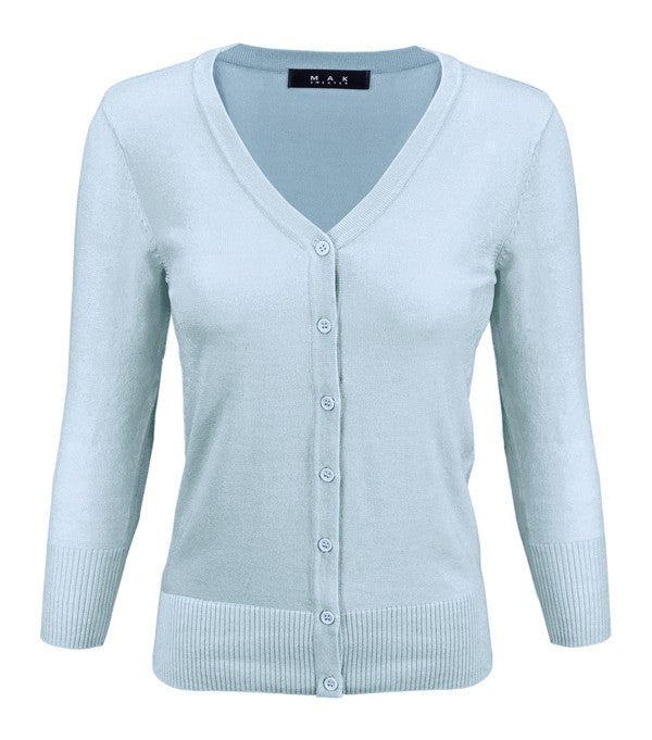 Crewneck Button Down Knit Plus Size Cardigans