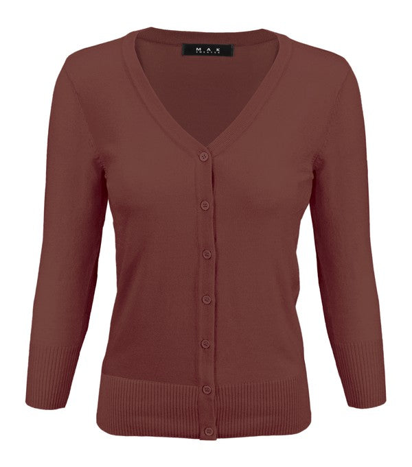 Crewneck Button Down Knit Plus Size Cardigans