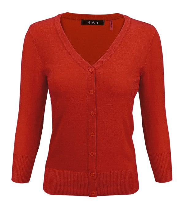 Crewneck Button Down Knit Plus Size Cardigans