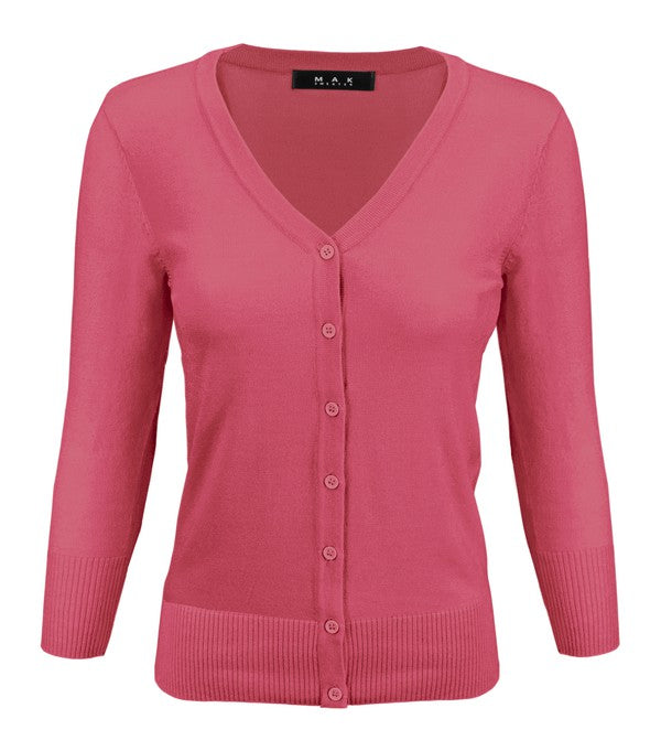 Crewneck Button Down Knit Plus Size Cardigans