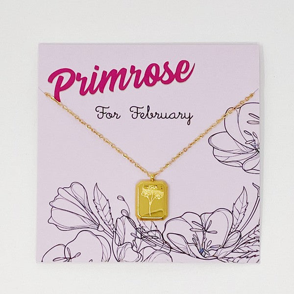 Birth Month Necklace - Delicately Engraved Flowers for Each Month