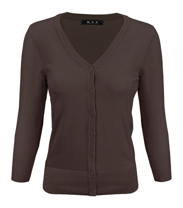Crewneck Button Down Knit Plus Size Cardigans