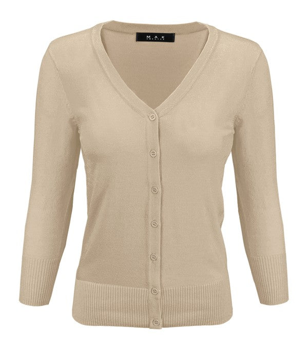 Crewneck Button Down Knit Plus Size Cardigans