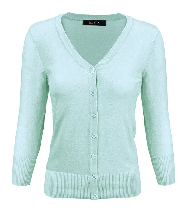 Crewneck Button Down Knit Plus Size Cardigans
