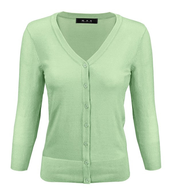 Crewneck Button Down Knit Plus Size Cardigans