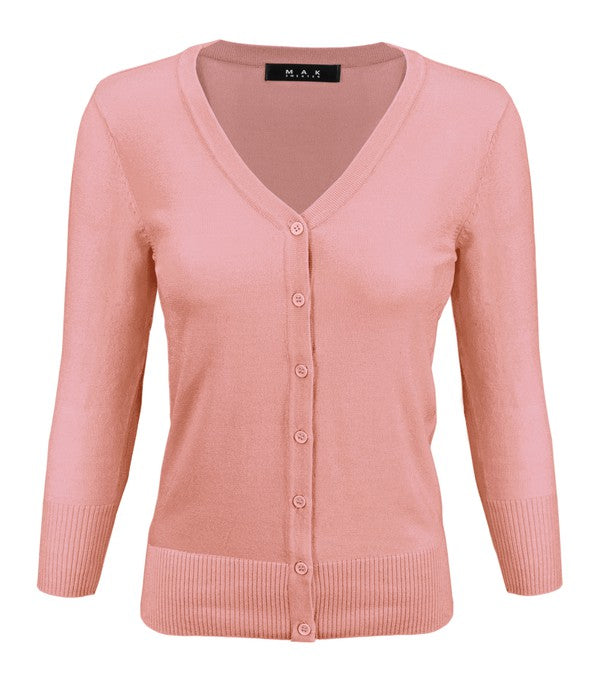 Crewneck Button Down Knit Plus Size Cardigans