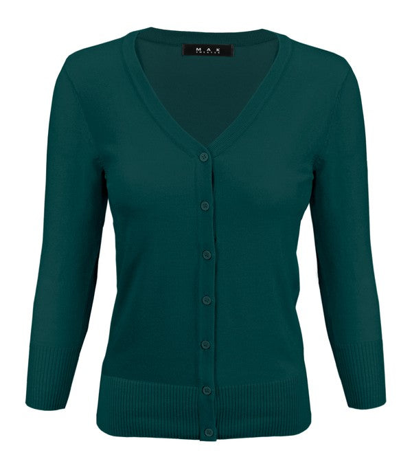 Crewneck Button Down Knit Plus Size Cardigans
