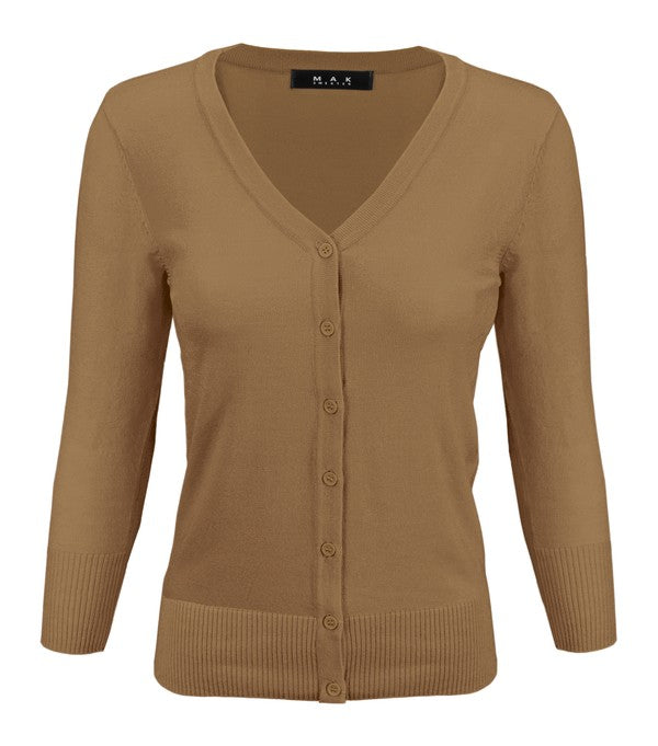 Crewneck Button Down Knit Plus Size Cardigans
