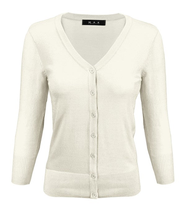 Crewneck Button Down Knit Plus Size Cardigans