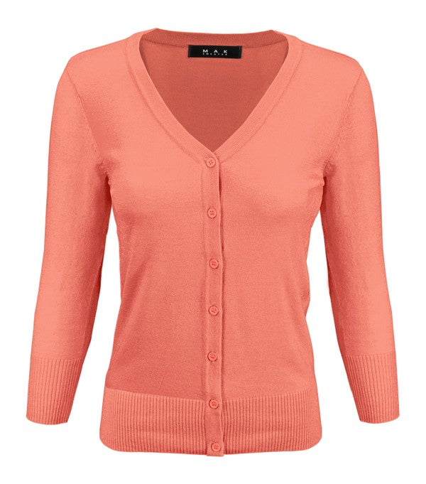 Crewneck Button Down Knit Plus Size Cardigans