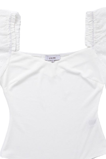 LS shirring sleeve bodysuit