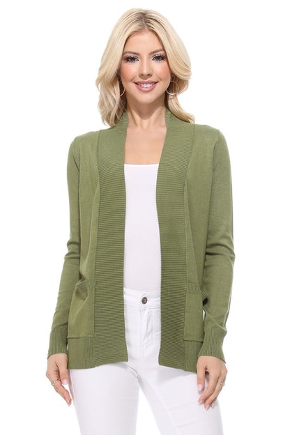 Open Front Shrug Sweater Knit Cardigan