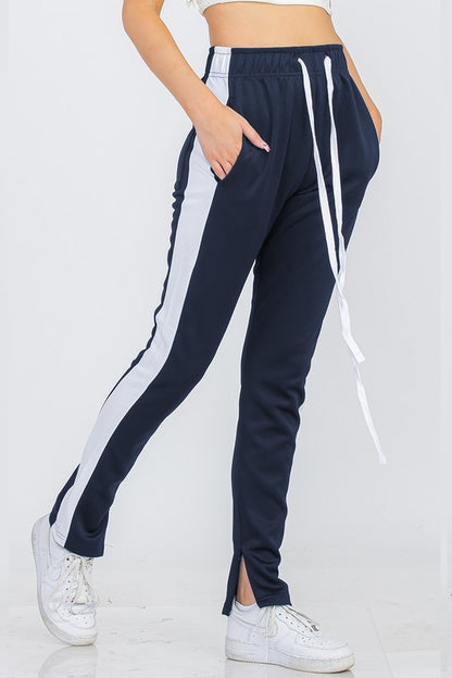 UNISEX WOMENS TRACK PANT SINGLE STRIPE