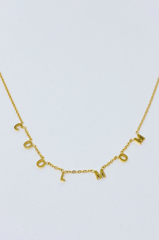 18K Gold Cool Mom Necklace - Dainty and High Polished