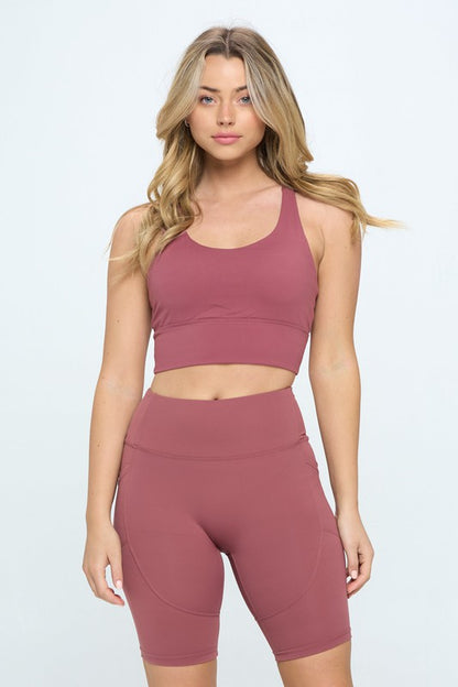 Criss Cross Back Sports Bra Active wear